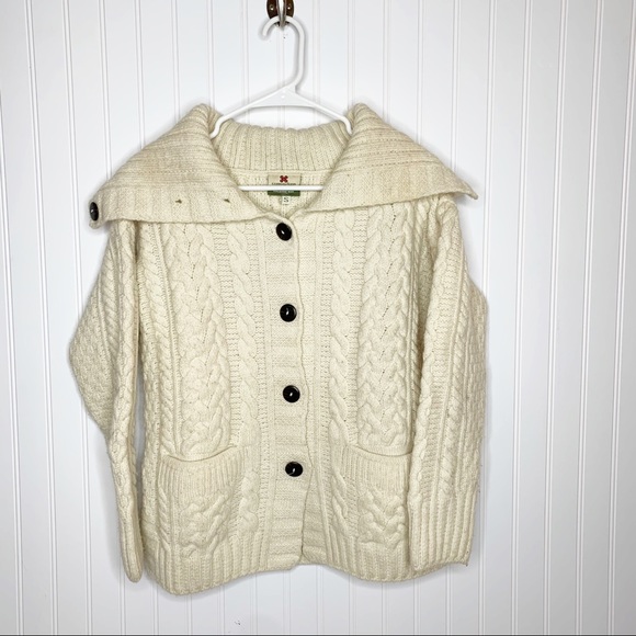 Carraig Donn Sweaters - Carraig Donn Cable Knit Irish Wool Sweater Small